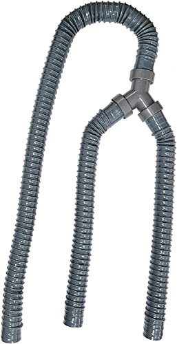 Drainage Hose Pipe 3 Way Double Ended Kitchen Wash Basin Sewer Drain Pipe 15.8x15.8x31(40x40x80cm). 2 Female Nut Connection 1-3/4 P-trap