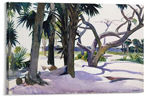 Folly Beach - Edward Hopper - Peinture artistique - Impression sur toile - Décorations murales, Tableau chambre adulte - 30 x 45 cm