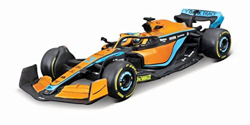 Bburago McLaren F1 Team MCL36 (2022): Modellauto im Maßstab 1:43, #3 Daniel Ricciardo, mit Fahrer, Hardcase, orange (18-38064R)