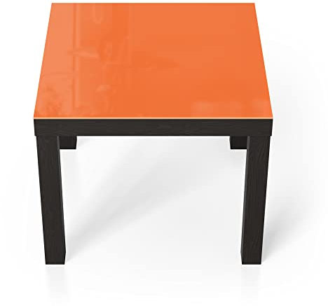 DEQORI Glastisch | schwarz klein 55x55 cm | Unifarben - Orange | ausgefallener Beistelltisch aus Glas | Hochglanz Couchtisch fürs Wohnzimmer | moderner Couch Tisch mit Design