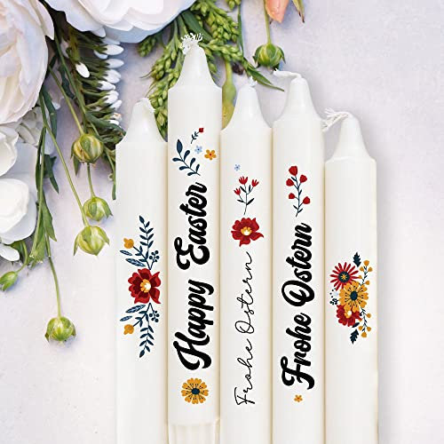 Kerzensticker Kerzentattoo Kerzentattoos Tattoofolie Frohe Ostern Happy Easter Folklore Boho Blumen für Kerzen oder Keramik A6 Bogen DIY Stickerbogen kst77 ilka parey wandtattoo-welt