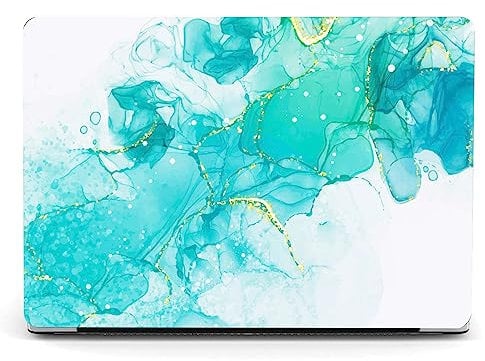 Berkin Art Case for 15 Microsoft Surface Laptop 5/4/3, 2022, 2021, 2019 Metal Palm Model 1872/1873 /1953/1979 with Keyboard Cover & Screen Protector Cloisonnism Green Teal Gaming PC Skin