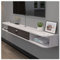 CENAP Schwimmende TV-Konsole, wandmontierter TV-Schrank, Unterhaltungs-Mediencenter, Spielekonsole, Videokonsole mit Tür und Stauraum/Grau/1200 mm