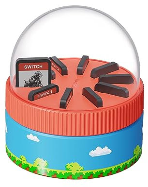Hagibis Spielkartenetui für Nintendo Switch, PS Vita, drehbares Spielkartenetui mit 10 Kartenfächern, magnetischer Zugkarten tragbarer Switch-Spielkartenhalter