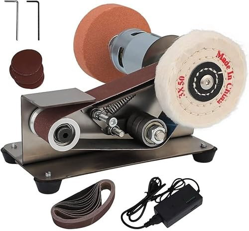 Multifunctional Mini Electric Belt Sander, for Abrasive Polisher Knife Making, DIY Polishing Grinding Machine Belts Grinder Polishing 1pc YSK-11018