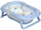 ZONEKIZ Bañera Plegable Bebé con Cojín Bañera Bebé 0-6 Años con Almohadillas Antideslizantes Orificio de Drenaje y Agujero de Ducha 83x48x23,5 cm Azul