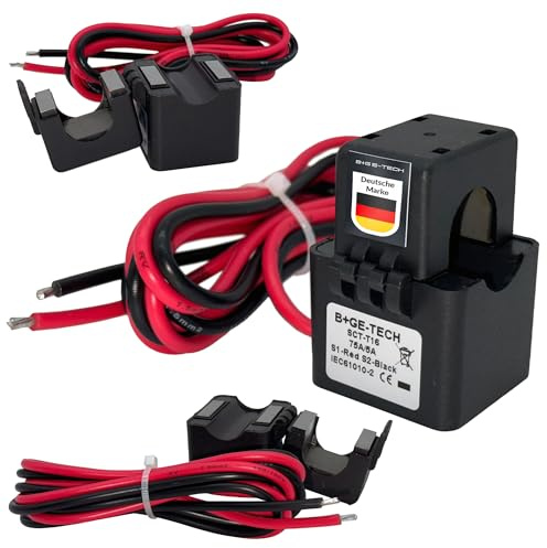 Stromwandler [SCT-Serie] – Split-Core Stromsensor für präzise Lastmessung – Klappwandler für Stromzähler & PV-Wechselrichter – Effiziente Leistungsmessung & einfache Installation (SCT-T24 75/5A)