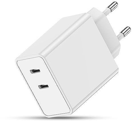 iPhone USB C Ladegerät,2 USB-C Port Schnellladegerät Super Fast Netzteil, Type C Power Adapter Ladestecker für Apple iPhone 14/14 Pro Max/14 Plus/13/13Pro/12 Mini/11Pro/SE/XS/XR/8 Plus/iPad