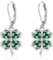 Kleeblatt Ohrringe Sterling Silber Vierblättriges Hängeohrringe Glücksbringer Kleeblatt Schmuck Geschenk Für Damen