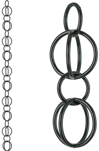 DFTDFYXYRain Chain Outdoor Rain Chains Aluminum Rain Chain Mill Finish Aluminum Gutter Adapter Downspout Catcher Water Feature Or Downpipe for Eaves Drainage,Outdoor Decor,Black,4m(13.1ft)