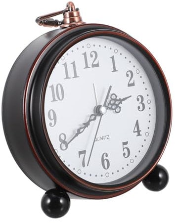 FUNOMOCYA Retro-wecker Im Europäischen Stil Pastoral-wecker Als Schreibtisch-Dekoration Nachttischuhren Mit Stummschaltung Stabile Platzierung Oder Aufhängung Altmodisches Erscheinungsbild