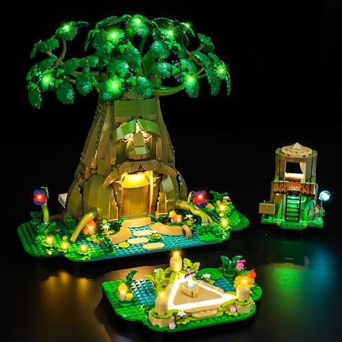 LocoLee Led Light Set Compatible with Lego Great Deku Tree 2-in-1 Led Decoration Lighting Kit Compatible with Lego 77092(Green) Building Blocks Model,Only Lights Set,No Model