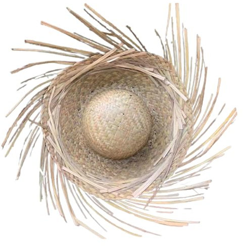FACAILUO Mexicanos - Sombrero de paja hecho a mano, estilo hawaiano, sombrero de paja con ala rasgada