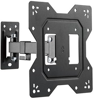 PureMounts Supporto a parete per monitor TV, supporto universale inclinabile e girevole, VESA 200x200 mm massimo, per monitor TV piatti e curvi da 23-43 pollici fino a 30 kg, nero