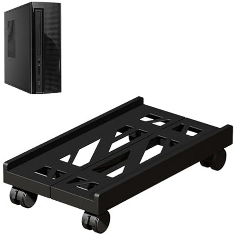 Eidoct Adjustable Under Desk Computer Tower Holder Mobile Pc Stand with 4 Wheels Fits Most PC (Multi-hole)