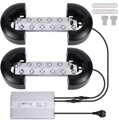 MOGOULUA Nebelmacher 24 Kopf 17L/H 2 in 1 Ultraschall Nebelgerät mit 800W Wasserdichtem Netzteil Schweres Nebelgerät Innenhof Nebel Luftbefeuchter Teich Nebelgerät für Gartenbau Gewächshauslandschaft