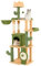 COSTWAY Arbre à Chat Cactus 160 cm, Arbre à Chat XXL, 5 Plateformes, 2 Poteaux à Griffer en Sisal, Planche à Griffer, Condo, Panier, Tour pour Chats, 2 Pompons avec Grelot, Dispositif Anti-basculement