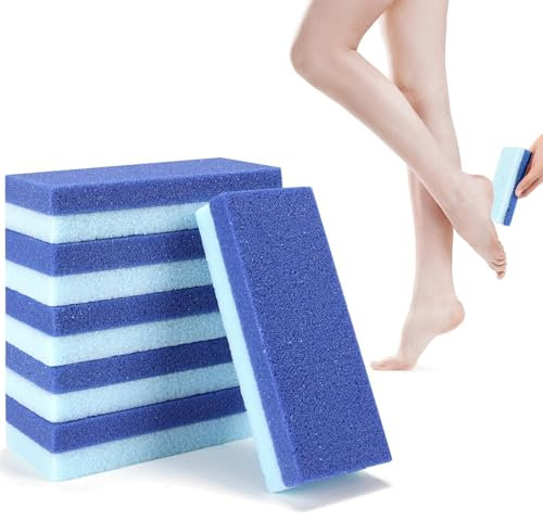 6Pcs Foot Pumice Stone Double Sided Foot Scrub Hard Skin Callus Remover Feet Pedicure Tools for Feet Callus Remover Exfoliating Dead Skin Silky Feet (Blue)