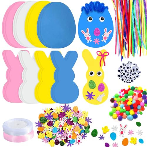 Ostern Basteln Kinder, Ostern Bastelsets Kinder, DIY Osterdeko Bastelset, Filz Ostern Basteln Kinder, Moosgummi Bastelset Kinder Ostern Anhänger Deko, Kreative Geschenke für Kinder zur Osterdeko