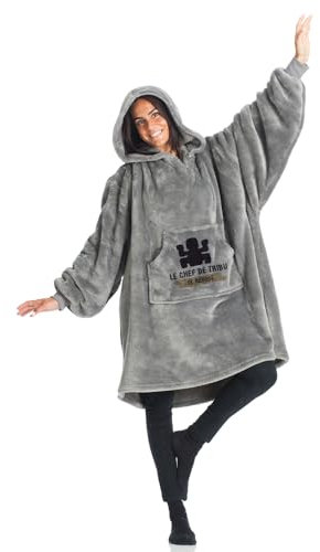 CADEAUX.COM - Plaid à Capuche Personnalisé Prénom - Totem Message Personnalisable - Cadeau Anniversaire Homme ou Femme