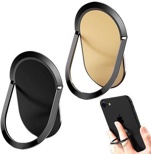WOLMIK 2 Stück Handy Ring Halterung, 360-Grad-Drehung Ring Ständer, Handyhalterung Finger für Smartphone, Magnetische Autohalterung