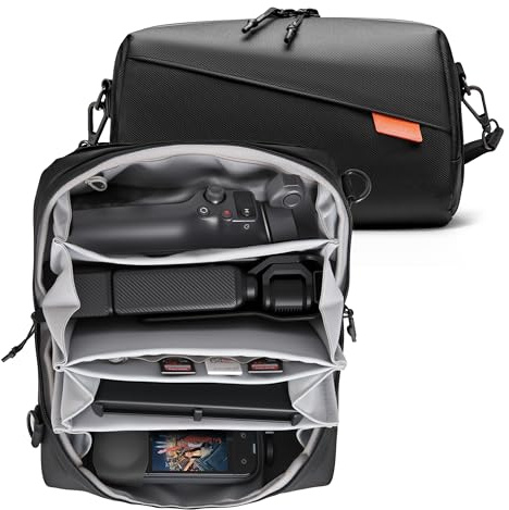 Beutel Reise Weiche Tasche für Insta 360 Luna X6 X5 X4 Air Zubehör | Go Ultra Tragetasche große Organizer Case für DJI Osmo 360 Mobile 8 7P Pocket 4 3 für Gopro mission mit Schultergurt