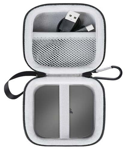 Lacdo Hard Drive Carrying Case for Corsair EX400U USB4 Portable SSD 1TB 2TB 4TB USB 3.2 Type-C External Solid State Drives Shockproof Water Repellent Storage Travel Bag, Black+Gray