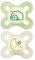 MAM Original Start Night Succhietto 0-2 Mesi (Set da 2), Ciuccio MAM che si illumina al buio con tettarella in silicone, Kit da 2 accessori neonato con porta ciuccio sterilizzatore, Verde Notte