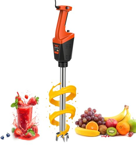Huanyu Mixeur plongeant professionnel 750 W, mixeur à main robuste avec tige de 530 mm, moteur sans balais, vitesse variable de 3 000 à 12 000 tr/min