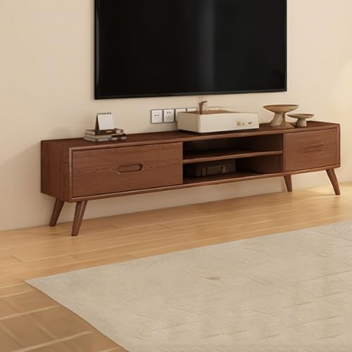 Meuble TV Bois,Commode TV for Décoration de Salon,Console Multimédia TV avec 2/3 Tiroir et 2 Étagère Ouverte,Style Scandinave Ligne(01,5ft(150cm))