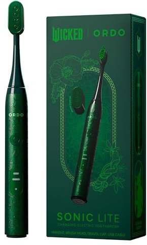 ORDO Sonic Lite Electric Toothbrush – Wicked Elphaba Thropp | Rechargeable Sonic Toothbrush for Adults & Teens with USB-C Charging, 2 Modes & Travel Cap