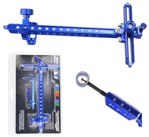 PYMUST Recurve-Bogen Visier 9 Zoll Bogenschießen Ziel Visier CNC-Aluminium-Legierung Anpassung für wettbewerbsfähige Jagd Schießen Zubehör (ROT)