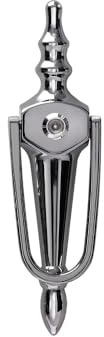 Ironmongery Solutions® Slim Nu Victorian Urn Large Door Knocker with Spyhole (Face Fix) – Hardware Fittings Included (Hardex Chrome)