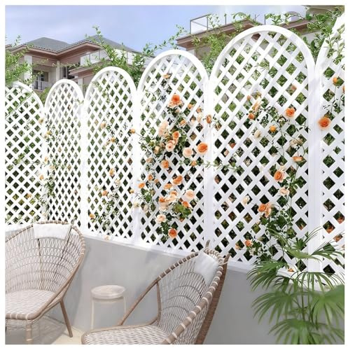 Panneau De Clôture Décoratif Extérieur En Treillage Blanc – Brise-vue Pour Terrasse, Balcon, Jardin Et Décoration Murale – Paravent Décoratif Autoportant(White-a,90x150cm/35.4x59)