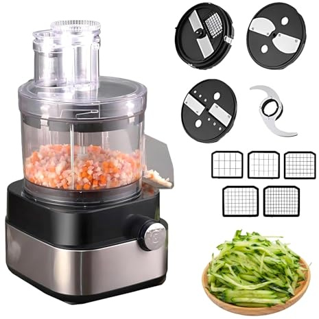 Robot de Cocina 5 en 1 Profesional, Cortador de Verduras Eléctrico Grande 5L, Picacebollas y Cortador de Patatas para Restaurantes, 600W de Alta Potencia