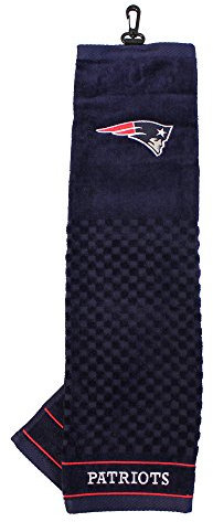 Team Golf NFL New England Patriots Besticktes Golf-Handtuch, Besticktes Golf-Handtuch, Kariertes Scrubber-Design, gesticktes Logo