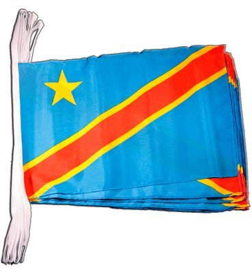 Fahnenkette Flaggen Demokratische Republik Kongo 30x45cm, Länge 9 m