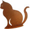 Rostikal Garten Deko Katze 25x32 cm – Handgefertigte Langlebige Metallfigur Vintage Rost - Ideal für Eingangsbereich & Garten Geschenk für Katzenliebhaber
