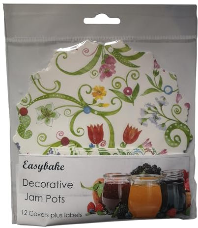 10 Floral Jam Pot Covers & Labels