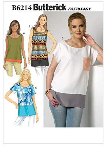 Butterick Patterns 6214 Y Sizes X-Small 4-6/Small 8-10/Medium 12-14 Misses Top