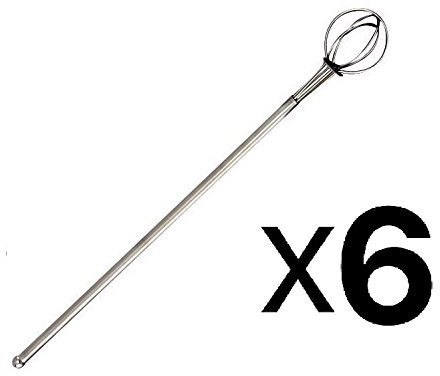 Norpro Stainless Steel Mini Whisk w/ Long Handle 8.25 Mixing Stirring (6-Pack)