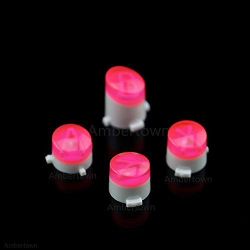 Bullet Buttons ABXY Mod Kit Levers Joystick for Xbox One S Slim Elite Controll Replacement (Clear Pink)