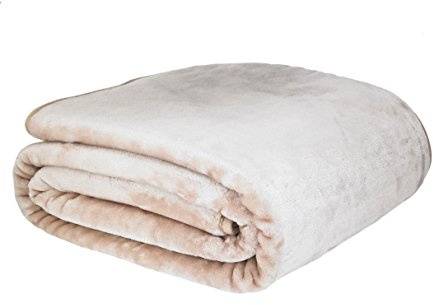 Olivia Rocco Super Soft Raschel Sofa Bed Throw, Faux Fur Mink Blanket Settee Throws, Double King Size, Cream, X Large 200 x 240 cm