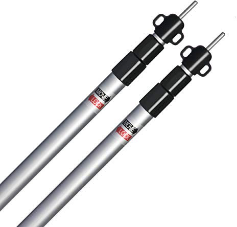 WRPS 2er Set Zelt-Teleskopstangen aus Aluminium stufenlos von 95 bis 230cm – Aufstellstange für Zelte, Tarps, Sonnensegel und mehr
