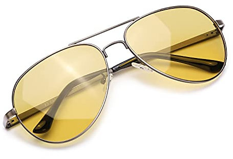 Myiaur Night Vision Glasses for Comfortable Driving, Polarized Yellow Lens Anti Glare - UVA UVB Protection
