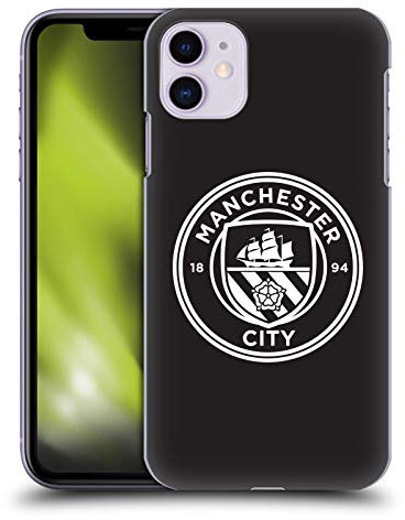 Head Case Designs Officially Licensed Manchester City Man City FC Black White Outline Badge Hard Back Case Compatible With Apple iPhone 11