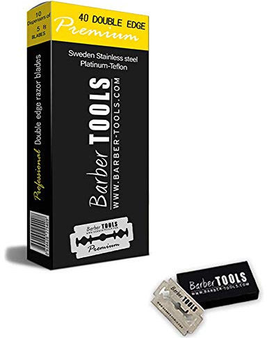 Boite de 40 lames double pour rasoir de sécurité et rasoir droit coupe-choux lame interchangeable. ✮ BARBER TOOLS ✮