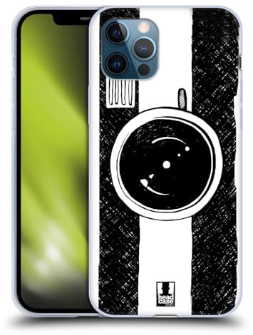 Head Case Designs Sketch Camera Vintage Gadget Disegnati A Mano Custodia Cover in Morbido Gel Compatibile con Apple iPhone 12 / iPhone 12 PRO