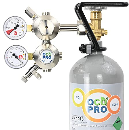 OCOPRO Doppelkammer CO2 Druckminderer für Aquarien mit integriertem Rückschlagventil