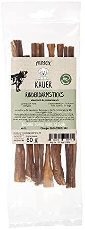 PRIMOX® Rinderdarm Kausticks 60g I 100% natürlich, proteinreich & elastisch | Welpe bis Senior | Unterstützt Zahnpflege & stärkt Kauvergnügen | Schonend getrocknet